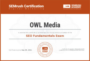 Сертификат SEMrush SEO основы